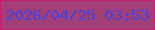 文字の大きさ：5、枠の色：cb1c72、背景の色：a23f76、文字の色：4543e1 無料ブログパーツのブログ時計