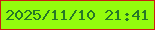 文字の大きさ：2、枠の色：cb1e11、背景の色：93fc0d、文字の色：267827 無料ブログパーツのブログ時計
