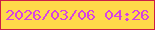 文字の大きさ：3、枠の色：cb1e47、背景の色：ffd94a、文字の色：d742e1 無料ブログパーツのブログ時計