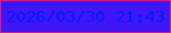 文字の大きさ：3、枠の色：cb1f93、背景の色：4116f6、文字の色：0019fb 無料ブログパーツのブログ時計