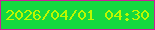 文字の大きさ：5、枠の色：cb1f99、背景の色：14d93f、文字の色：bdf800 無料ブログパーツのブログ時計