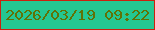 文字の大きさ：3、枠の色：cb200e、背景の色：24c792、文字の色：607206 無料ブログパーツのブログ時計