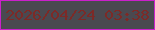 文字の大きさ：2、枠の色：cb20cb、背景の色：4a4950、文字の色：7c2a27 無料ブログパーツのブログ時計