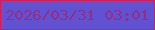 文字の大きさ：2、枠の色：cb2160、背景の色：6152d1、文字の色：932d8a 無料ブログパーツのブログ時計