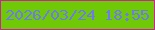 文字の大きさ：3、枠の色：cb2199、背景の色：6fc906、文字の色：6c79ef 無料ブログパーツのブログ時計