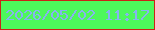 文字の大きさ：2、枠の色：cb2216、背景の色：4df85b、文字の色：86b3ef 無料ブログパーツのブログ時計