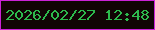 文字の大きさ：2、枠の色：cb22d7、背景の色：110405、文字の色：2db94d 無料ブログパーツのブログ時計