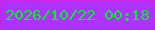 文字の大きさ：3、枠の色：cb23e5、背景の色：ad32fd、文字の色：00f41e 無料ブログパーツのブログ時計