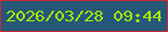 文字の大きさ：2、枠の色：cb2837、背景の色：255779、文字の色：a7ec04 無料ブログパーツのブログ時計