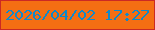 文字の大きさ：1、枠の色：cb2924、背景の色：f46e13、文字の色：0f89cb 無料ブログパーツのブログ時計