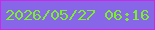 文字の大きさ：2、枠の色：cb29ea、背景の色：8767e7、文字の色：7aef2c 無料ブログパーツのブログ時計