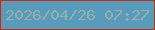 文字の大きさ：5、枠の色：cb2b07、背景の色：579cbc、文字の色：96afa9 無料ブログパーツのブログ時計