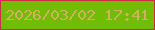 文字の大きさ：2、枠の色：cb2c49、背景の色：72bc06、文字の色：d4b05d 無料ブログパーツのブログ時計