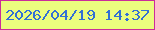 文字の大きさ：3、枠の色：cb2c9b、背景の色：ebfd7e、文字の色：3270d5 無料ブログパーツのブログ時計