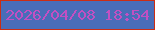文字の大きさ：2、枠の色：cb2d14、背景の色：496db8、文字の色：c250c2 無料ブログパーツのブログ時計