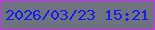 文字の大きさ：2、枠の色：cb2efe、背景の色：6f737d、文字の色：181df5 無料ブログパーツのブログ時計
