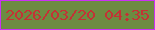 文字の大きさ：1、枠の色：cb30f4、背景の色：6d8b42、文字の色：c43235 無料ブログパーツのブログ時計