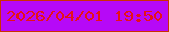 文字の大きさ：3、枠の色：cb3101、背景の色：b609f7、文字の色：e61217 無料ブログパーツのブログ時計