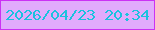 文字の大きさ：3、枠の色：cb32f4、背景の色：e1abfc、文字の色：1ac2de 無料ブログパーツのブログ時計