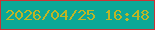 文字の大きさ：4、枠の色：cb3335、背景の色：0ba897、文字の色：beb526 無料ブログパーツのブログ時計