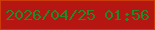 文字の大きさ：4、枠の色：cb3a08、背景の色：b61612、文字の色：268628 無料ブログパーツのブログ時計