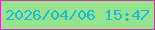 文字の大きさ：5、枠の色：cb3aab、背景の色：98e38d、文字の色：18b8d7 無料ブログパーツのブログ時計
