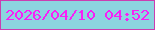 文字の大きさ：2、枠の色：cb3db1、背景の色：8cd4df、文字の色：f81ff6 無料ブログパーツのブログ時計