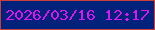 文字の大きさ：5、枠の色：cb3e3c、背景の色：00227b、文字の色：dd15ee 無料ブログパーツのブログ時計