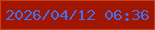 文字の大きさ：5、枠の色：cb3f15、背景の色：a01600、文字の色：406ff4 無料ブログパーツのブログ時計
