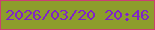 文字の大きさ：2、枠の色：cb3f73、背景の色：8d9d2c、文字の色：8023c7 無料ブログパーツのブログ時計