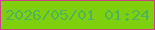 文字の大きさ：3、枠の色：cb4583、背景の色：7ed00d、文字の色：51b456 無料ブログパーツのブログ時計