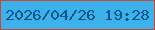 文字の大きさ：5、枠の色：cb462a、背景の色：3db1eb、文字の色：0c5788 無料ブログパーツのブログ時計