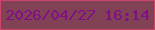 文字の大きさ：1、枠の色：cb466a、背景の色：814256、文字の色：810d87 無料ブログパーツのブログ時計