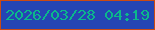 文字の大きさ：5、枠の色：cb4a13、背景の色：2545b4、文字の色：0bb88b 無料ブログパーツのブログ時計