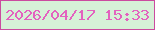 文字の大きさ：1、枠の色：cb4b9f、背景の色：d6f1d7、文字の色：e362bf 無料ブログパーツのブログ時計