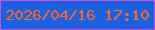 文字の大きさ：5、枠の色：cb4dd7、背景の色：1b62e3、文字の色：fa6028 無料ブログパーツのブログ時計