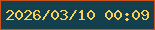 文字の大きさ：1、枠の色：cb501a、背景の色：143f4d、文字の色：fcd054 無料ブログパーツのブログ時計