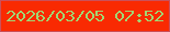 文字の大きさ：1、枠の色：cb505a、背景の色：f92a02、文字の色：a1d773 無料ブログパーツのブログ時計