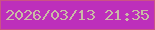 文字の大きさ：1、枠の色：cb5385、背景の色：bd2fbb、文字の色：cabaa6 無料ブログパーツのブログ時計