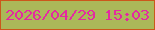 文字の大きさ：1、枠の色：cb581b、背景の色：abb859、文字の色：e429a1 無料ブログパーツのブログ時計