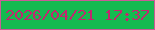 文字の大きさ：1、枠の色：cb5a97、背景の色：15ba50、文字の色：c3266f 無料ブログパーツのブログ時計