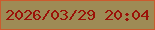 文字の大きさ：3、枠の色：cb5b2e、背景の色：9e8b55、文字の色：9b1208 無料ブログパーツのブログ時計