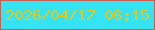 文字の大きさ：4、枠の色：cb5c4e、背景の色：36e3f2、文字の色：e1ca1e 無料ブログパーツのブログ時計
