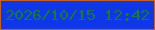文字の大きさ：5、枠の色：cb5f18、背景の色：0e37ea、文字の色：187939 無料ブログパーツのブログ時計