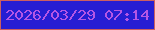 文字の大きさ：1、枠の色：cb5f61、背景の色：261dd3、文字の色：b456e5 無料ブログパーツのブログ時計