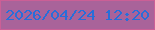 文字の大きさ：5、枠の色：cb5f96、背景の色：a9639a、文字の色：286ed9 無料ブログパーツのブログ時計