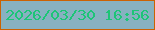 文字の大きさ：2、枠の色：cb6203、背景の色：88b1c0、文字の色：1dc577 無料ブログパーツのブログ時計