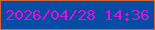 文字の大きさ：5、枠の色：cb633c、背景の色：074ca3、文字の色：dc12db 無料ブログパーツのブログ時計