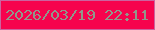 文字の大きさ：3、枠の色：cb639f、背景の色：f6034d、文字の色：90988b 無料ブログパーツのブログ時計