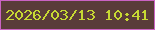 文字の大きさ：4、枠の色：cb63c3、背景の色：5a3c39、文字の色：c7d933 無料ブログパーツのブログ時計
